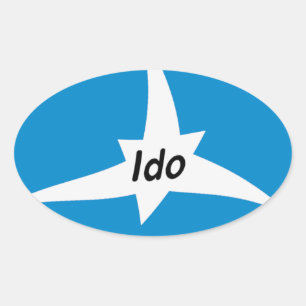 Ido-Flaggen-Aufkleber Ovaler Aufkleber