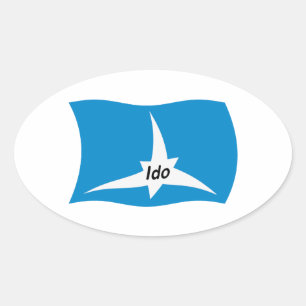 Ido-Flaggen-Aufkleber Ovaler Aufkleber