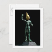 Idol vom Sturmgott Baal aus Syrien, Bronzezeit Postkarte (Vorne/Hinten)