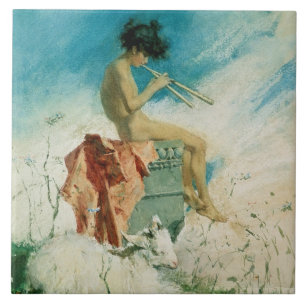 Idyll, 1868 (w/c auf Papier) Fliese