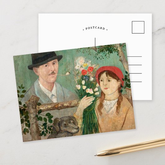 Idyll neben einem Zaun | Tadeusz Makowski Postkarte