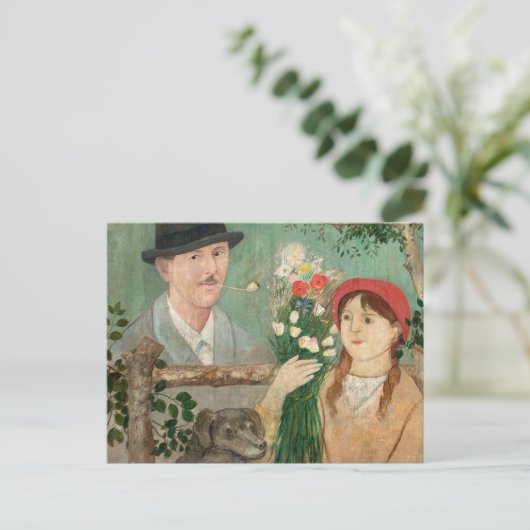 Idyll neben einem Zaun | Tadeusz Makowski Postkarte (Stehend Vorderseite)