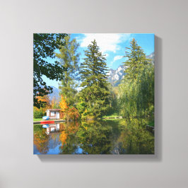 Idylle des Herbstbeckens Leinwanddruck