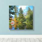 Idylle des Herbstbeckens Leinwanddruck (Insitu (Holzboden))