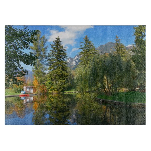 Idylle des Herbstbeckens Schneidebrett (Vorderseite)