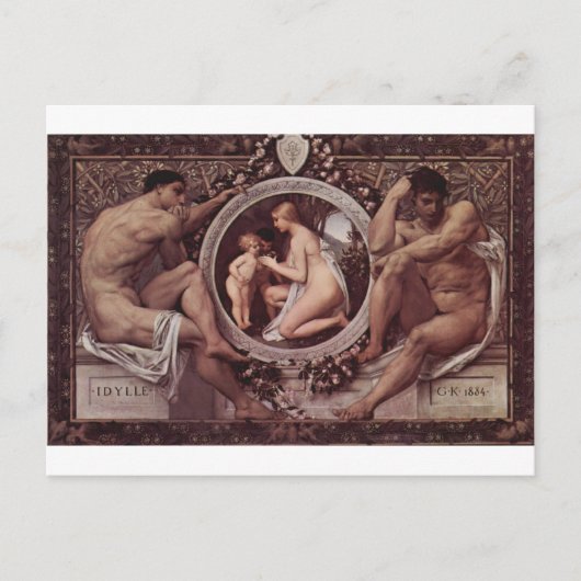 Idylle (Idylls) von Gustav Klimt Postkarte (Vorderseite)