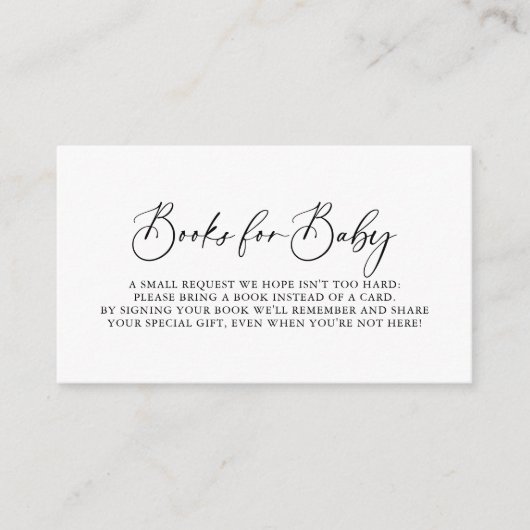 Idyllic Calligraphy Baby Shooting Book Request Begleitkarte (Vorderseite)