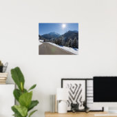 Idyllic empty road thrugh a winter landscape, 2 poster (Heimbüro)