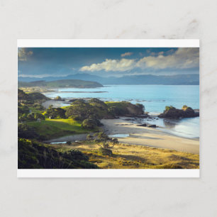 Idyllic New Zealand beach and coastline Postkarte