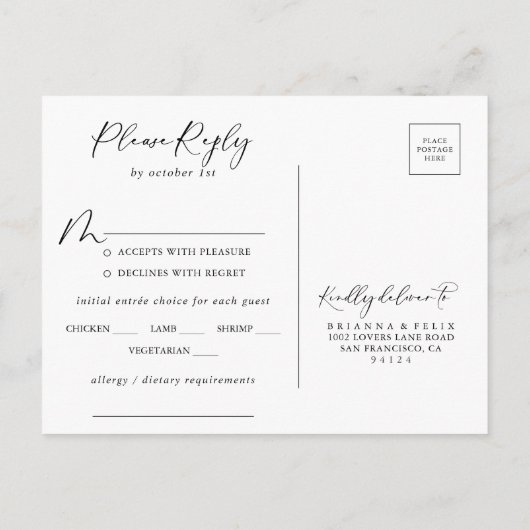 Idyllische Aquamarine Kalligrafie-Menüauswahl UAWG Postkarte (Rückseite)