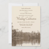 idyllische Bergsee Landschaft Antiquitätenhochzeit Einladung (Vorderseite)