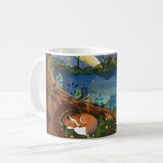 Idyllische Darstellung der Wildfauna und -flora de Kaffeetasse (Vorderseite Links)