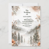 Idyllische Hochzeit des Winterwaldes Einladung (Vorderseite)