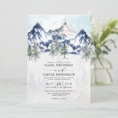 Idyllische Hochzeit des Winterwaldes Einladung (Stehend Vorderseite)