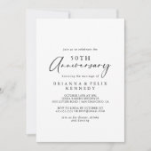 Idyllische Kalligraphie 50. Hochzeitstag Einladung (Vorderseite)