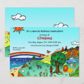 Idyllische Kinderlandschaft — Paradies Einladung (Vorne/Hinten)