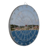 Idyllische Küstenlandschaft Dartscheibe (Vorderseite Links)