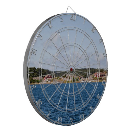 Idyllische Küstenlandschaft Dartscheibe (Vorderseite Links)