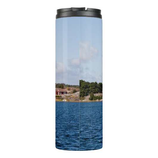 Idyllische Küstenlandschaft Thermosbecher (Rückseite)