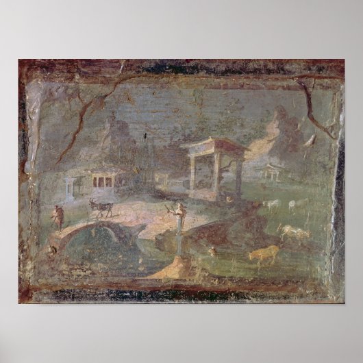 Idyllische Landschaft, aus Herculaneum, Poster (Vorne)