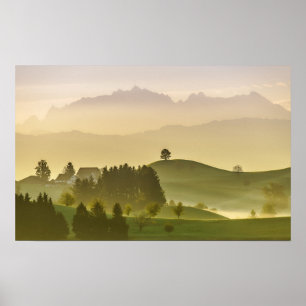 Idyllische Landschaft   die Schweiz, Säntis Poster