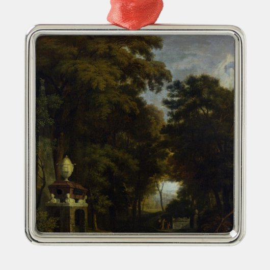 Idyllische Landschaft Silbernes Ornament (Vorne)