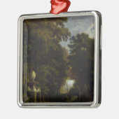 Idyllische Landschaft Silbernes Ornament (Links)