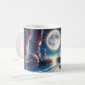Idyllische Moonlit Beach Malerei Kaffeetasse (Vorderseite Links)