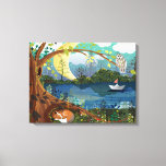 Idyllische Riverside Wildlife Digital Illustration Leinwanddruck<br><div class="desc">kunst durch winzige nimoy; passen die Leinwand an und passen den schwarzen Rahmen nach Wunsch an.</div>