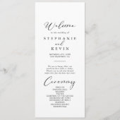 Idyllische stylische Kalligraphie-Hochzeit Programm (Vorderseite)