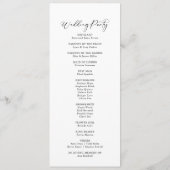 Idyllische stylische Kalligraphie-Hochzeit Programm (Rückseite)