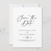 Idyllische stylische Kalligraphie-Hochzeit Save The Date (Vorderseite)