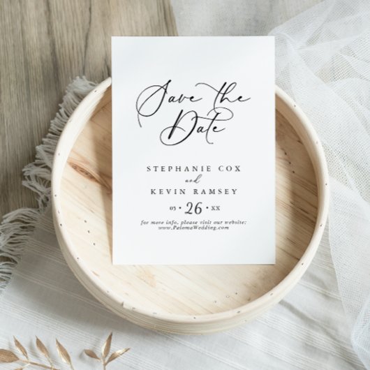 Idyllische stylische Kalligraphie-Hochzeit Save The Date