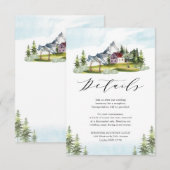 Idyllischer Pinienwald - Hochzeiten Details Begleitkarte (Vorne/Hinten)