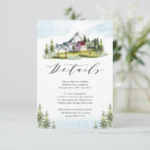 Idyllischer Pinienwald - Hochzeiten Details Begleitkarte (Stehend Vorderseite)