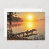 Idyllischer Sonnenaufgang | Misty Mountain Lake, B Postkarte (Vorne/Hinten)