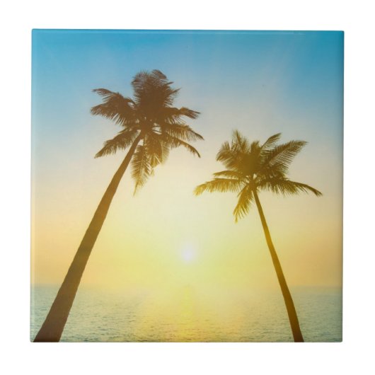 Idyllischer tropischer Himmel Fliese (Vorderseite)