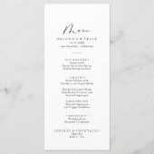 Idyllisches, stylisches Kalligraphie-Abendessen Menükarte (Vorderseite)