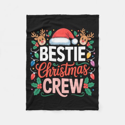 Ie Christmas Crew Santa Hat Holiday Art Matching F Fleecedecke (Vorderseite)
