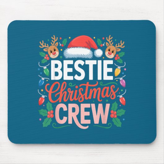 Ie Christmas Crew Santa Hat Holiday Art Matching F Mousepad (Vorne)