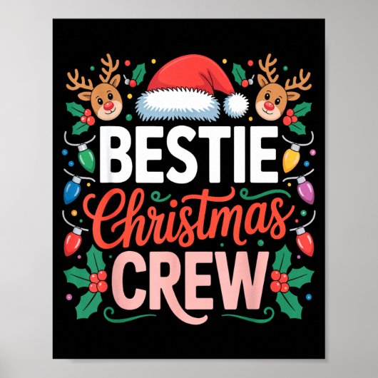 Ie Christmas Crew Santa Hat Holiday Art Matching F Poster (Vorne)