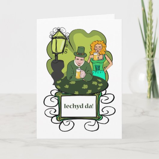 Iechyd da! Feiern in Walisisch zum St. Patrick's D Karte (Vorderseite)