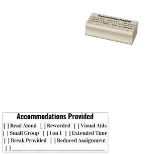 IEP-Unterkünfte für Lehrer Gummistempel