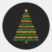 Ieps Teacher Christmas Tree Special Education Sped Runder Aufkleber (Vorderseite)