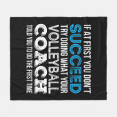 If at first you don't succeed Fun Volleyball Coach Fleecedecke (Vorderseite (Horizontal))
