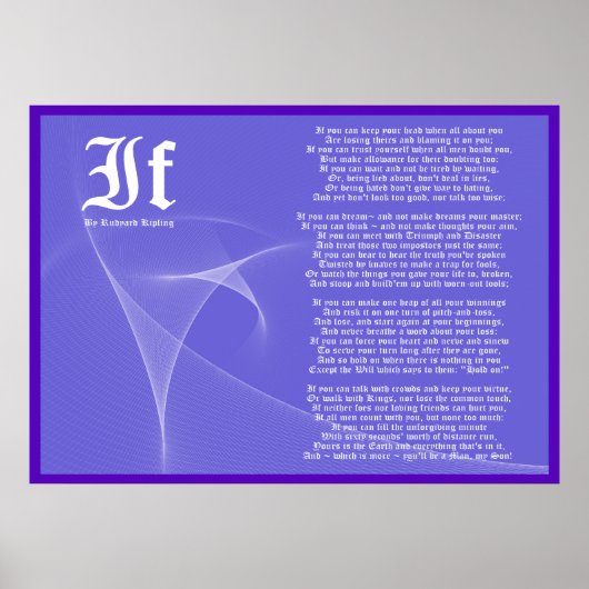 IF by Rudyard Kipling Poster Print (Vorne)