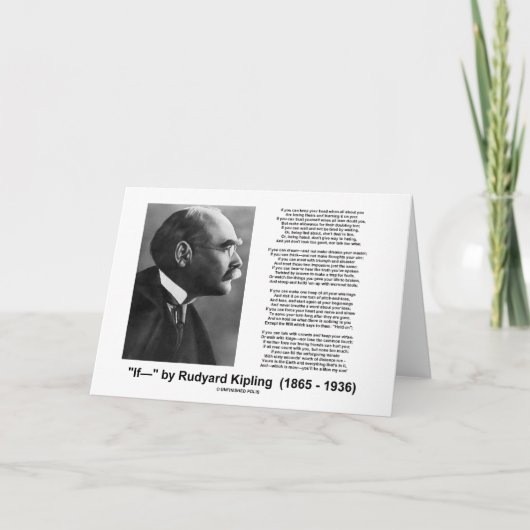 "If—" Gedicht von Rudyard Kipling Karte (Vorderseite)