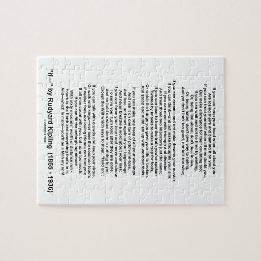 If- Gedicht von Rudyard Kipling (kein Kipling-Bild Puzzle (Horizontal)
