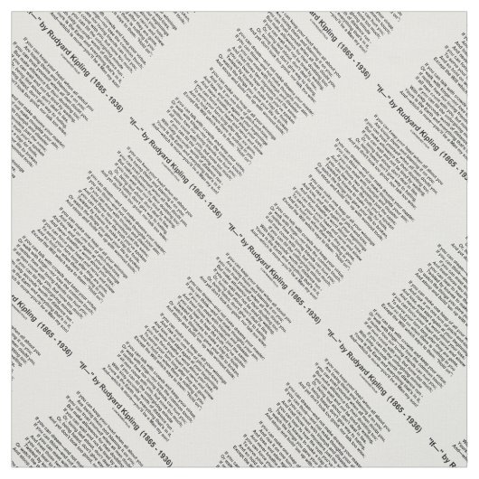 If- Gedicht von Rudyard Kipling (kein Kipling-Bild Stoff (Muster)