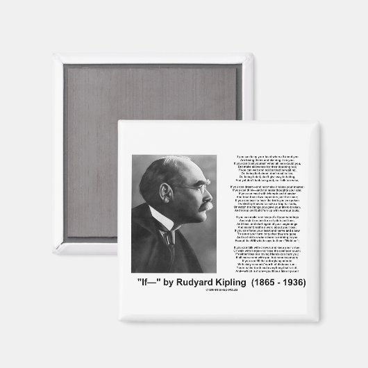 "If—" Gedicht von Rudyard Kipling Magnet (Vorderseite/Rückseite)